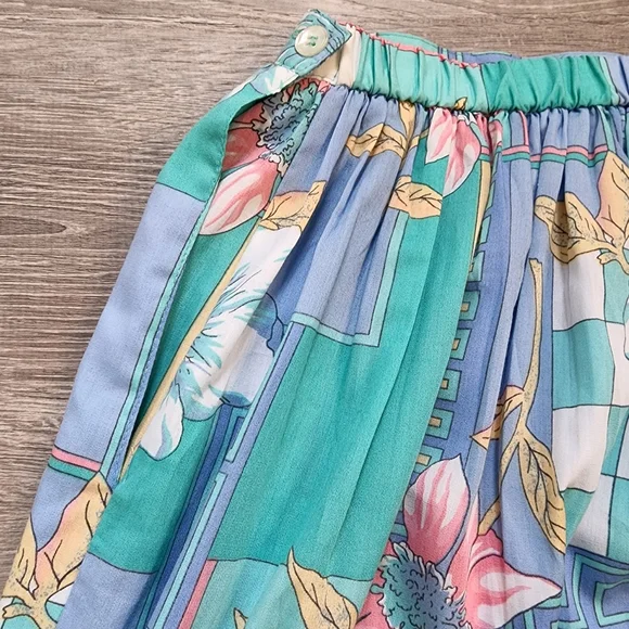 VINTAGE ALFRED DUNNER Floral Midi Skirt 36 / 22W - Picture 9 of 10